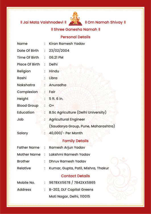 biodata creator